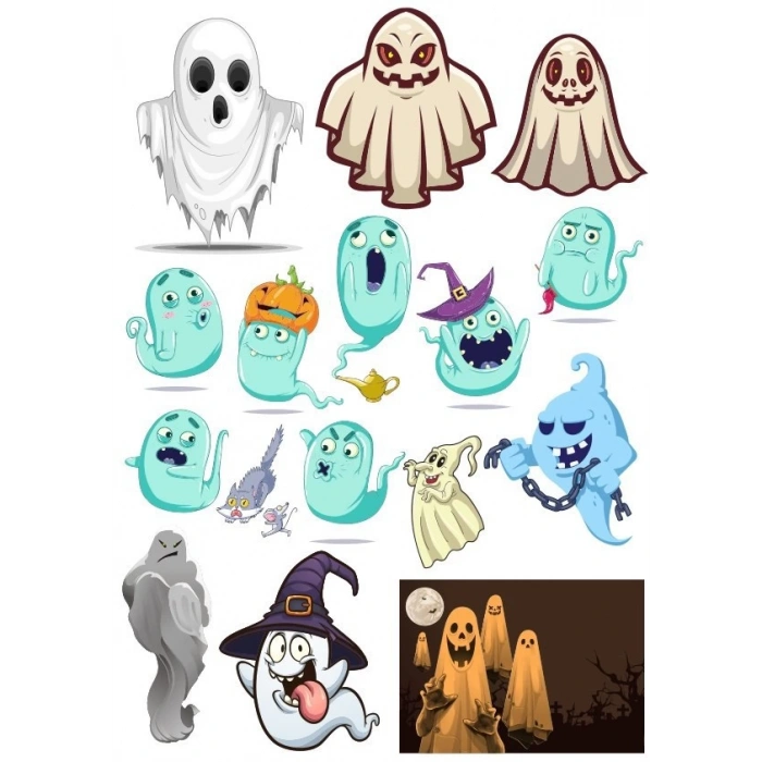 Hayalet Sticker Set-2 17 Parça Telefon, Tablet, Defter, Laptop Sticker