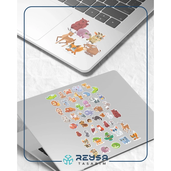 Hayvanlar Alemi Sticker Set 35 Parça Telefon, Tablet, Defter, Laptop Sticker