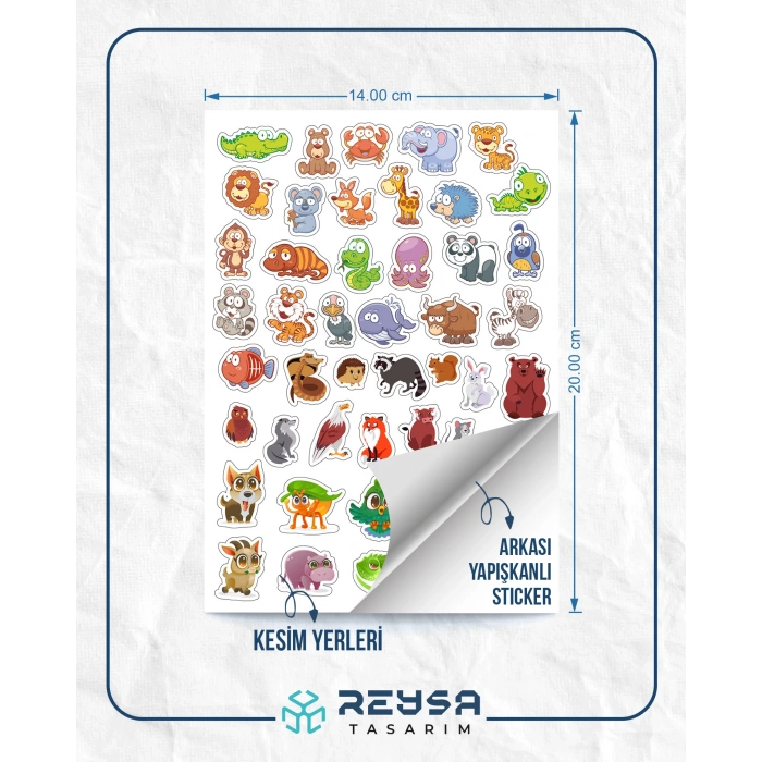 Hayvanlar Alemi Sticker Set 35 Parça Telefon, Tablet, Defter, Laptop Sticker