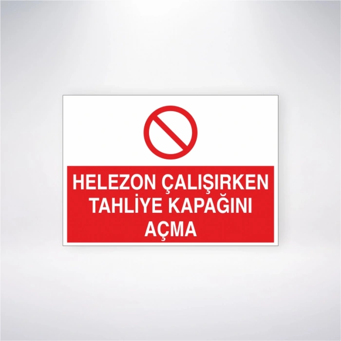 Helezon Çalışırken Tahliye Kapağını Açma Sticker 20X28 Cm