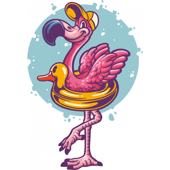 flamingo sticker 10x10 cmRenkli Sticker