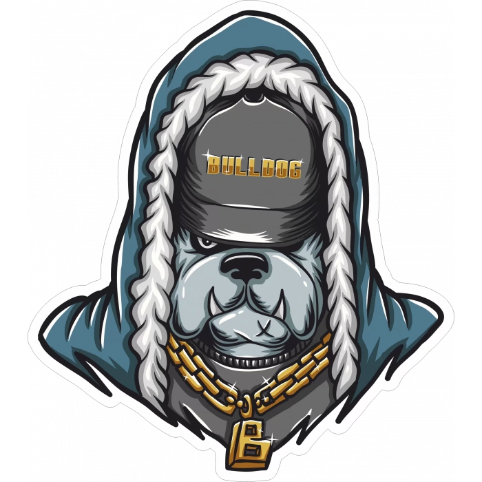 Bulldog Sticker 10x10 cmRenkli Sticker