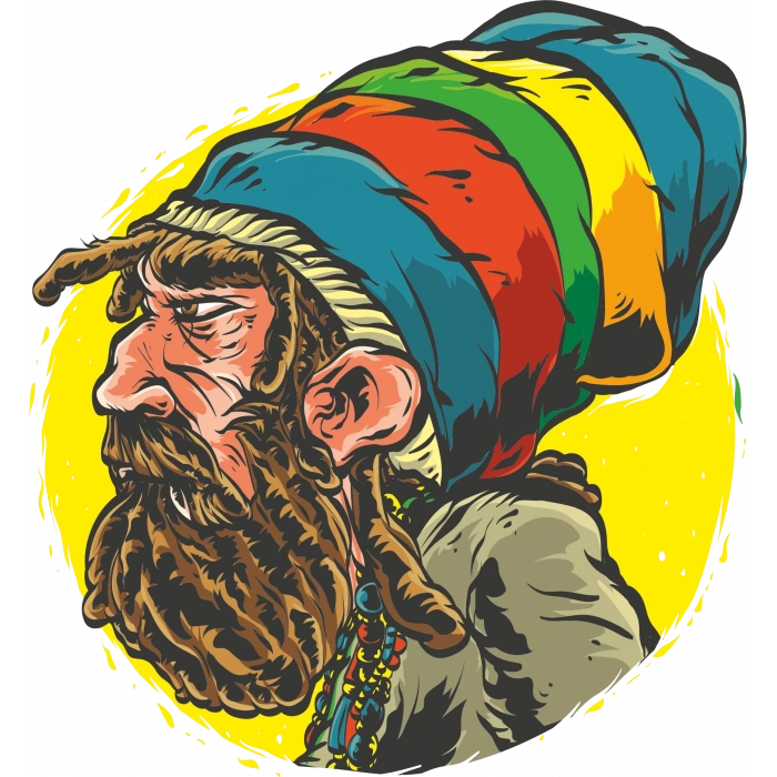 Hippi Sticker 10x10 cmRenkli Sticker