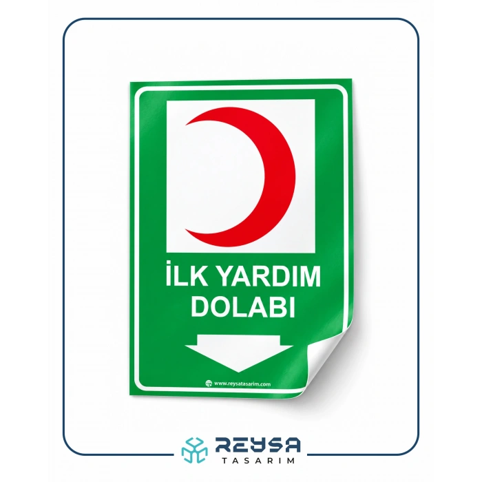 İlk Yardım Dolabı Arkası Yapışkanlı Sticker 20X28 Cm