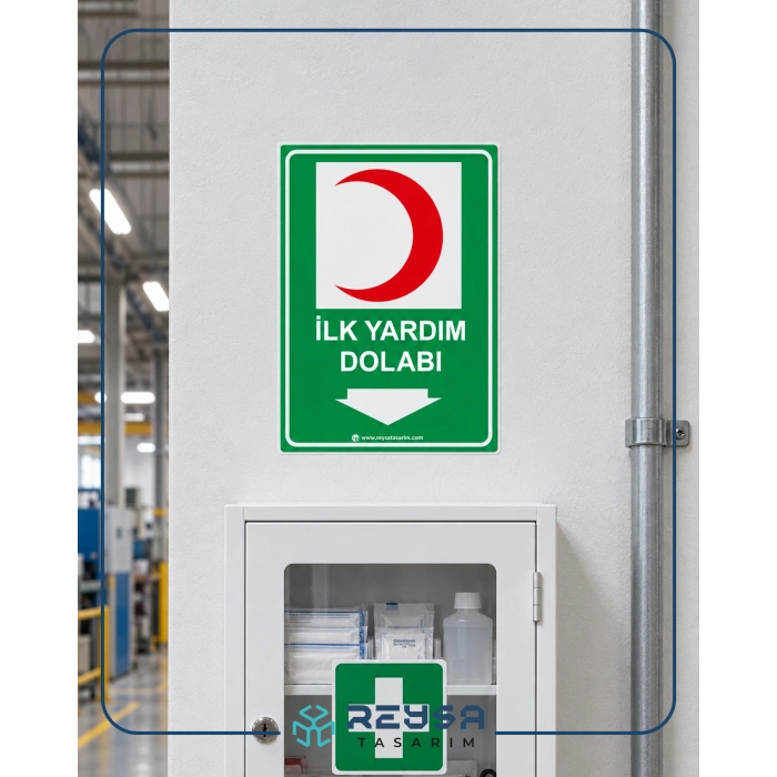 İlk Yardım Dolabı Arkası Yapışkanlı Sticker 20X28 Cm