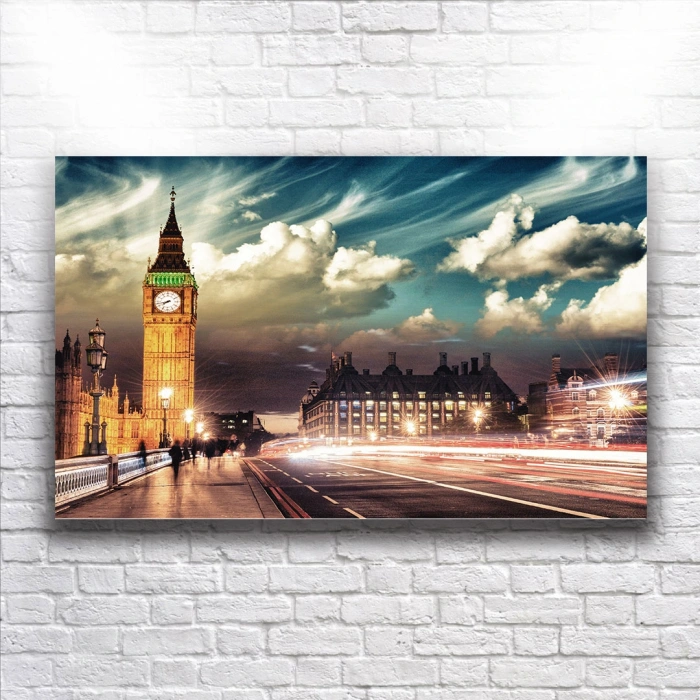 İngiltere Saat Kulesi Ve Sokakları Kanvas