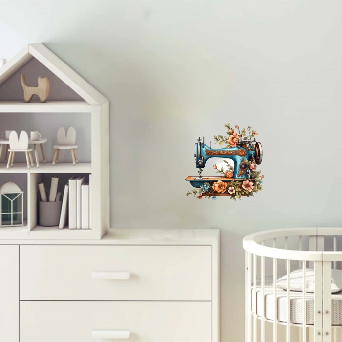 İplikli Dikiş Makinesi Duvar Stickerı