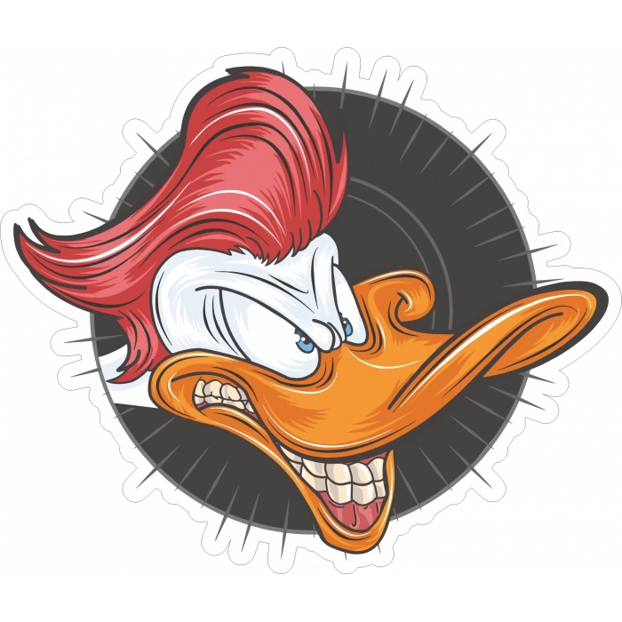 Kızgın Ördek Sticker 10x10 cmRenkli Sticker