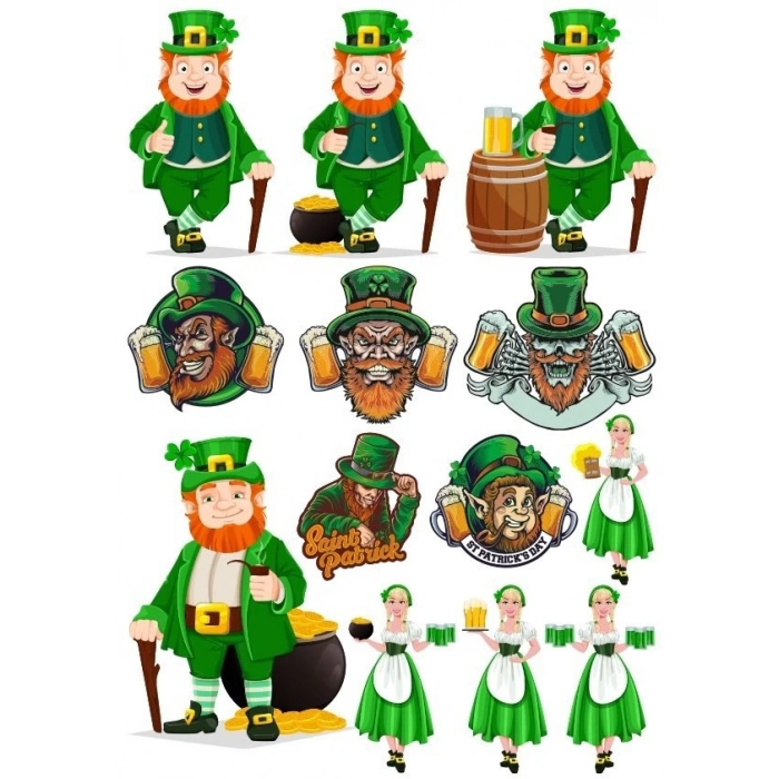 İrlandalı Sticker Set-1 13 Parça Telefon, Tablet, Defter, Laptop Sticker