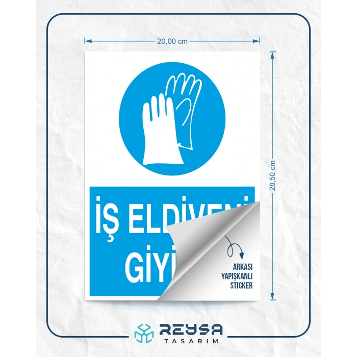 İş Eldiveni Giyiniz Sticker 20X28 Cm