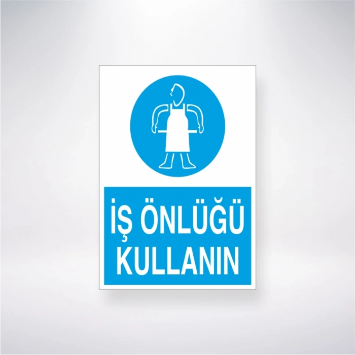İş Önlüğü Kullanın Sticker 20X28 Cm