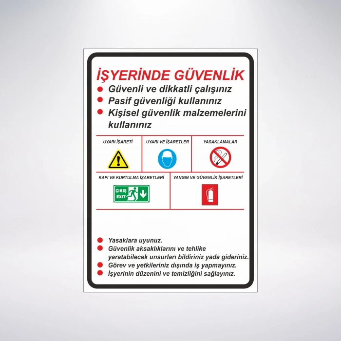 iş yerinde güvenlik Sticker 20X28 Cm