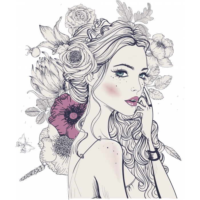 Kadın Sticker 10x10 cmRenkli Sticker