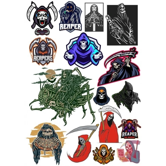 İskelet Sticker Set 15 Parça Telefon, Tablet, Defter, Laptop Sticker