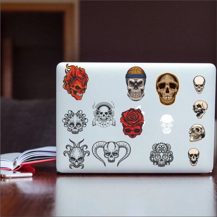 İskelet Sticker Set-7 13 Parça Telefon, Tablet, Defter, Laptop Sticker