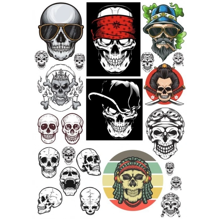 İskelet Sticker Set-8 15 Parça Telefon, Tablet, Defter, Laptop Sticker