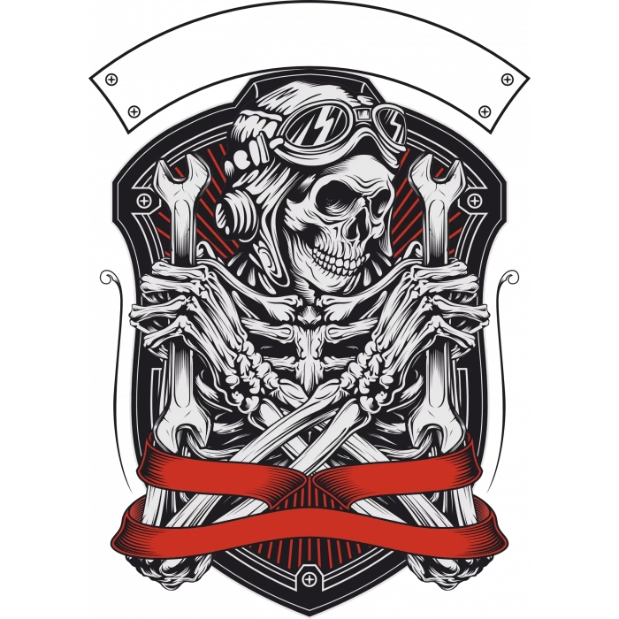 iskelet Tablo Sticker 10x10 cmRenkli Sticker