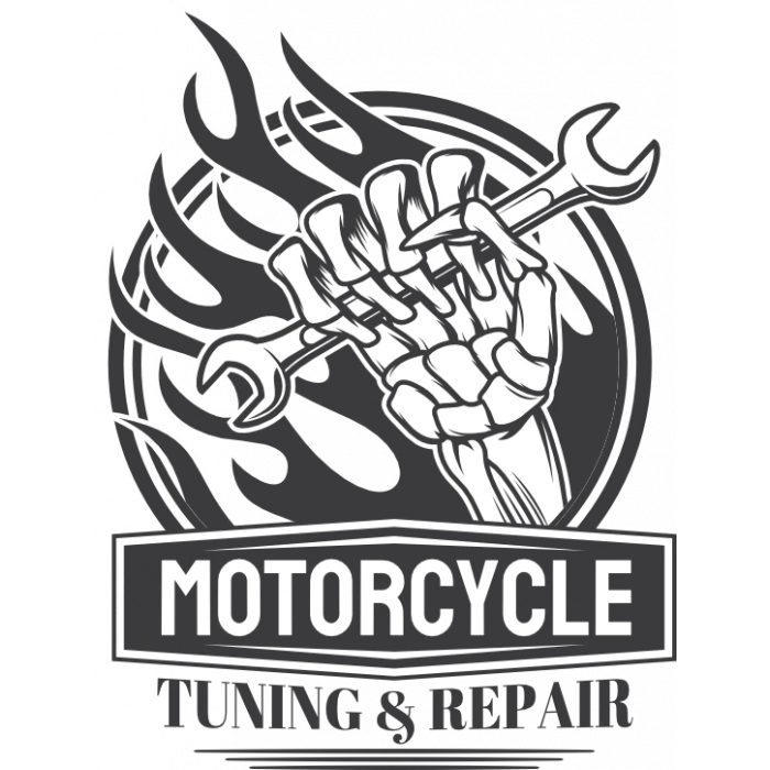 İskelet ve Motorcycle Sticker 10x10 cmRenkli Sticker