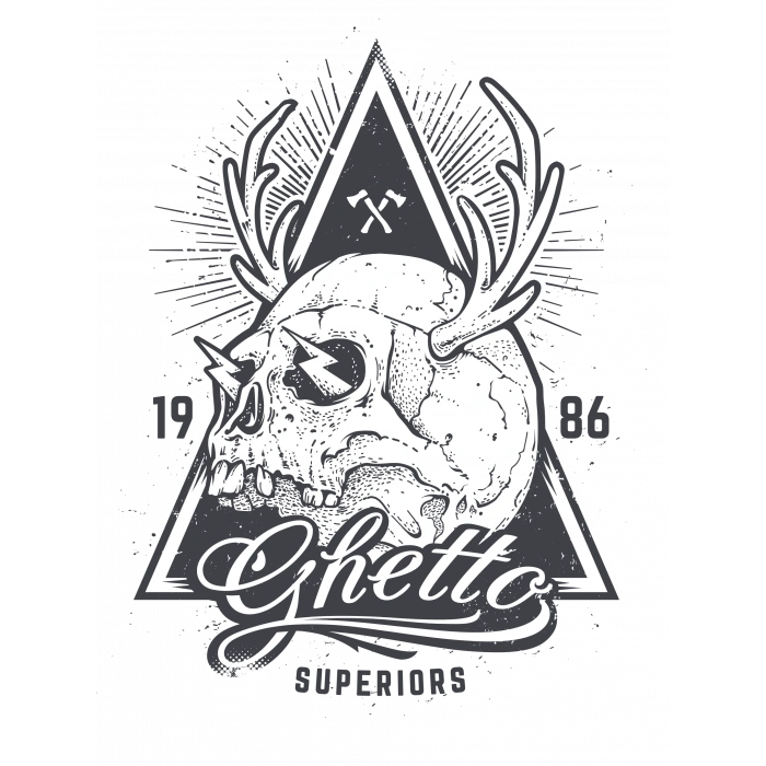 Ghetto İskelet Sticker 10x10 cmRenkli Sticker