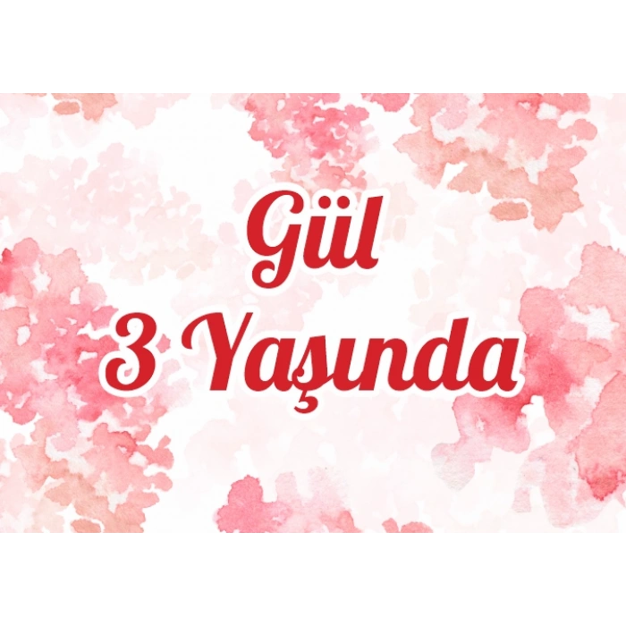 Gül Temalı Doğum Günü Afişi 100X150 cm