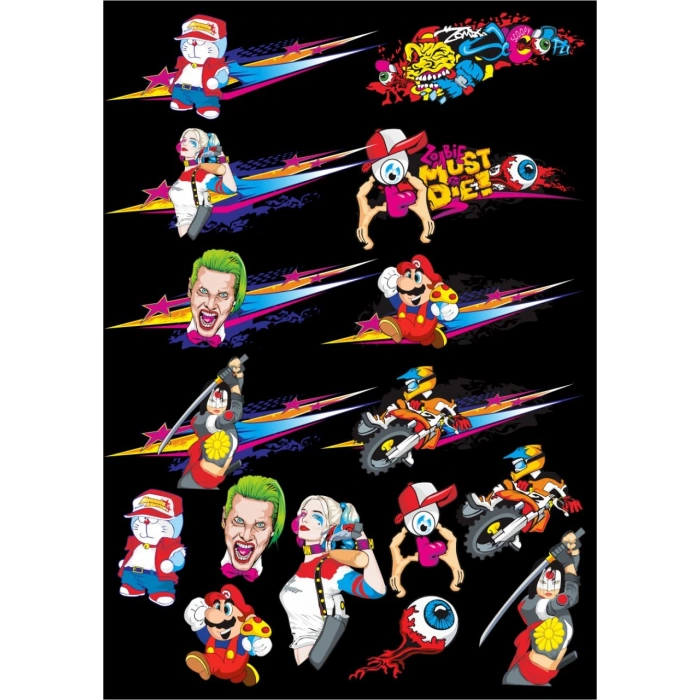 Joker Sticker Set 2 15 Parça Telefon, Tablet, Defter, Laptop Sticker