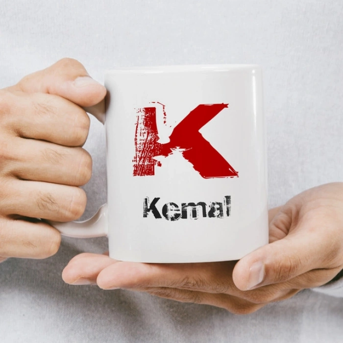 K Harfi İsme Özel Kupa