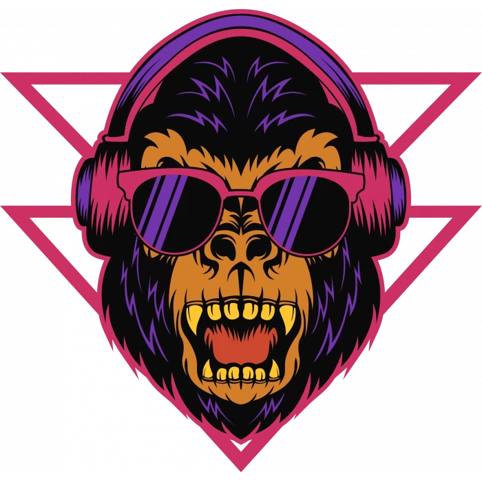 Goril Sticker 10x10 cmRenkli Sticker