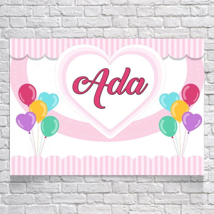 Kalp Balon Temalı Doğum Günü Afişi 70X100 cm