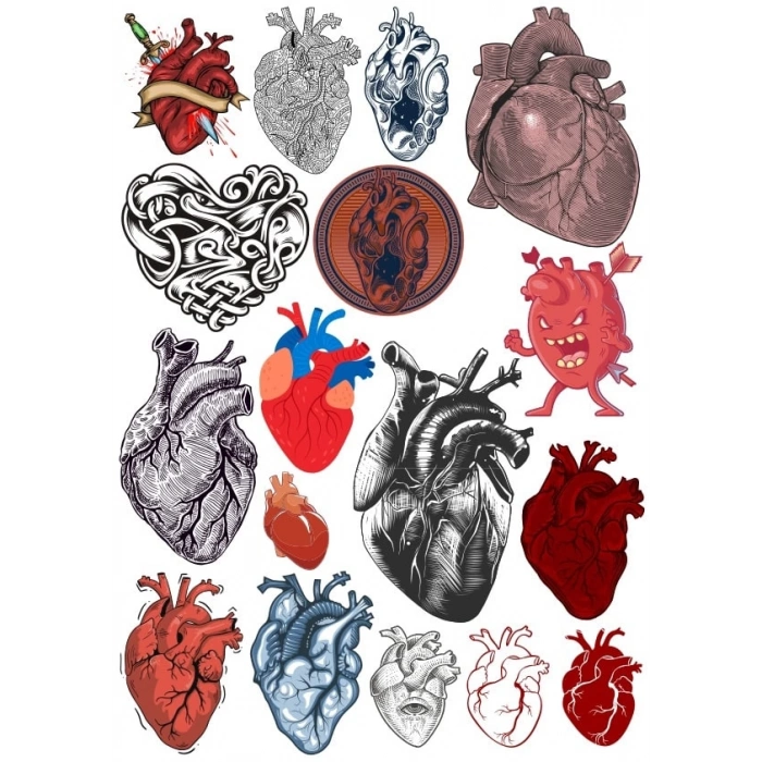 Kalp Sticker Set 1 16 Parça Telefon, Tablet, Defter, Laptop Sticker