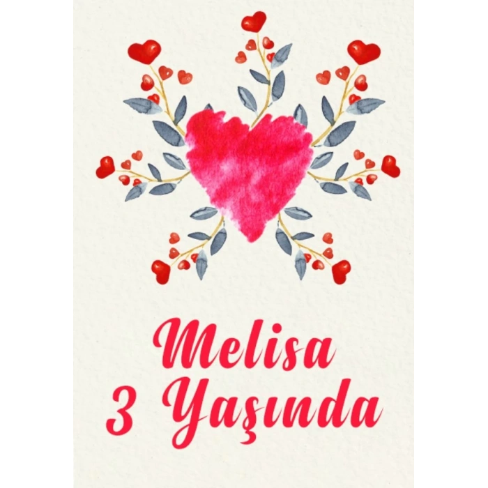 Kalp Temalı Doğum Günü Afişi 50X70 cm