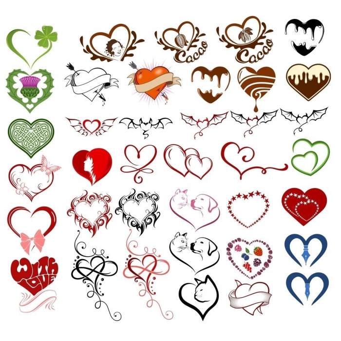 Kalpler Sticker Set 30 Parça Telefon, Tablet, Defter, Laptop Sticker