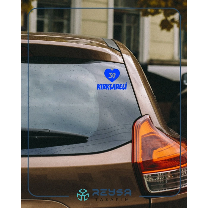 Kalpli 39 Kırklareli Araba Sticker 17x17 Cm Mavi