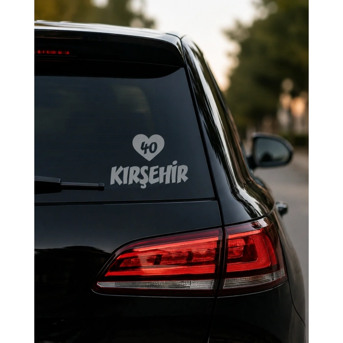 Kalpli 40 Kırşehir Araba Sticker 17x17 Cm Gri