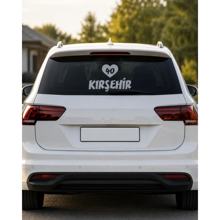 Kalpli 40 Kırşehir Araba Sticker 17x17 Cm Gri