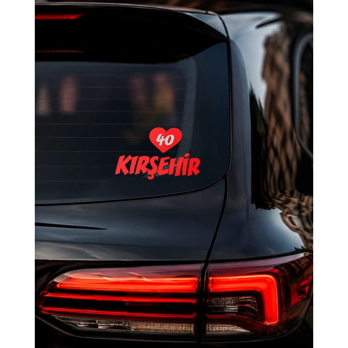 Kalpli 40 Kırşehir Araba Sticker 17x17 Cm Kırmızı