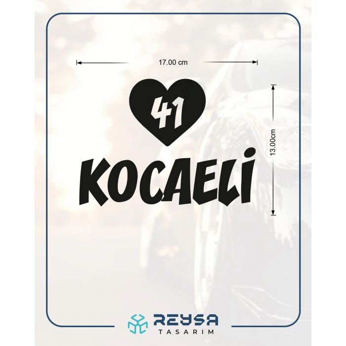 Kalpli 41 Kocaeli Araba Sticker 17x17 Cm Siyah
