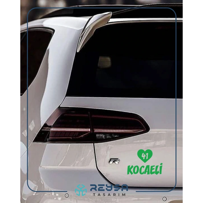 Kalpli 41 Kocaeli Araba Sticker 17x17 Cm Yeşil