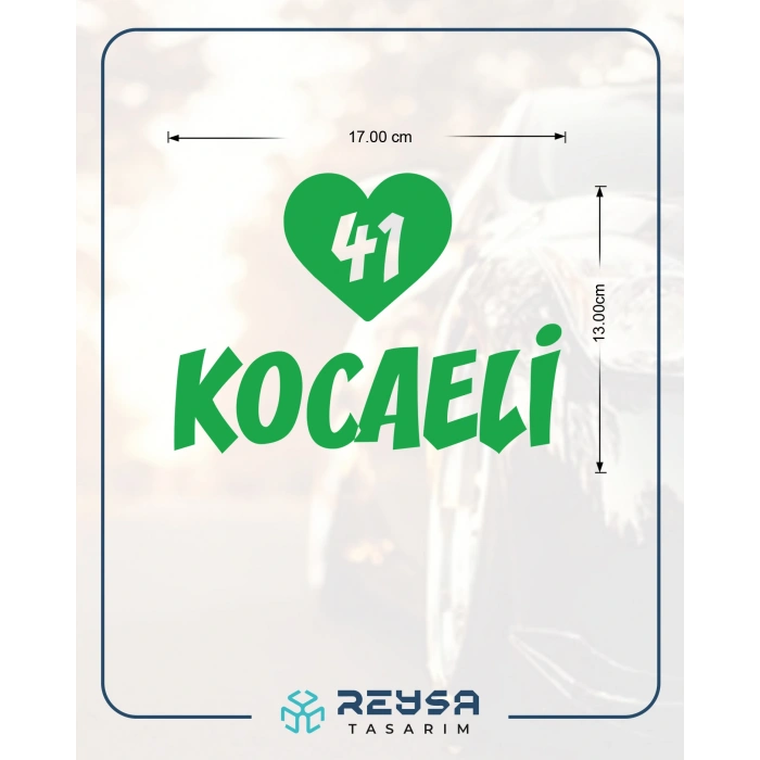 Kalpli 41 Kocaeli Araba Sticker 17x17 Cm Yeşil