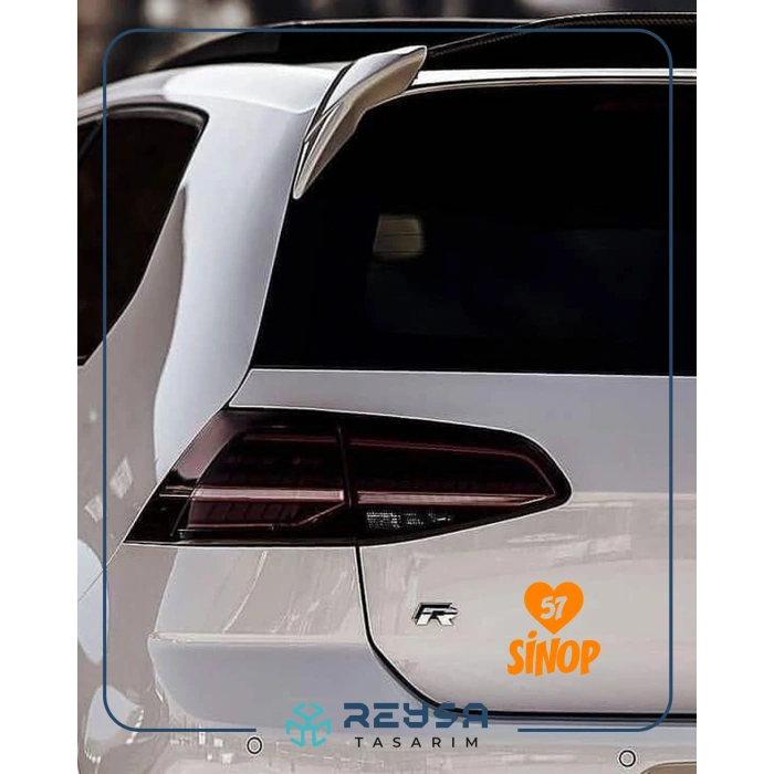 Kalpli 57 Sinop Araba Sticker 17x17 Cm Turuncu