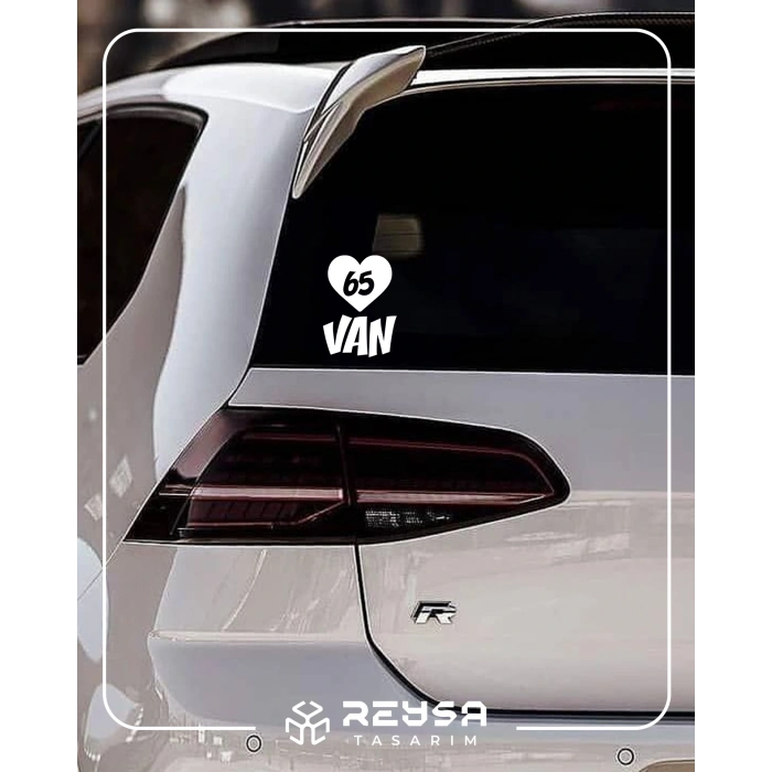 Kalpli 65 Van Araba Sticker 17x17 Cm Beyaz