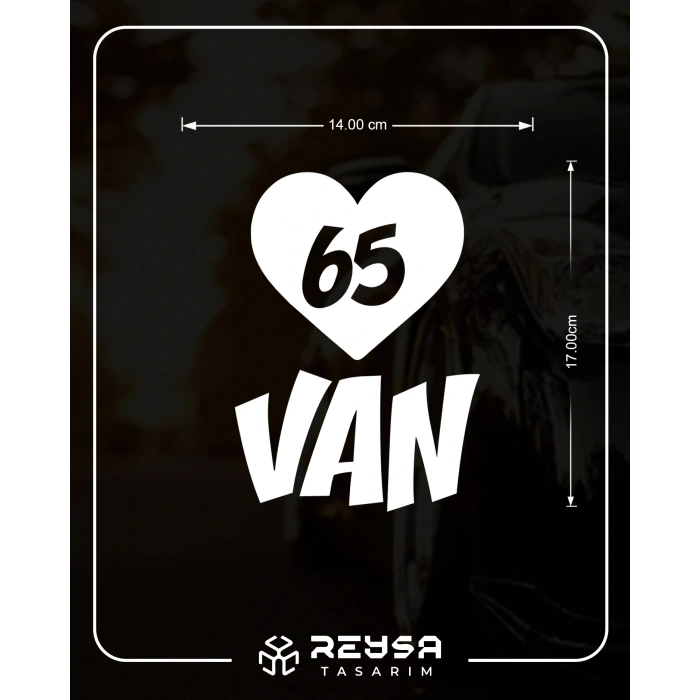 Kalpli 65 Van Araba Sticker 17x17 Cm Beyaz