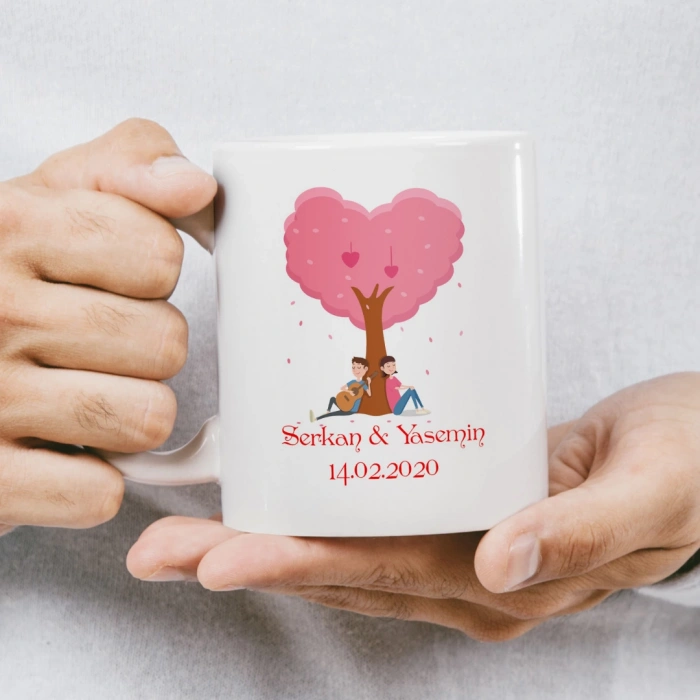 Kalpli Ağaç Sevgililer Günü Kupası