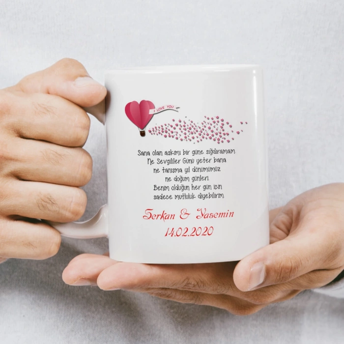 Kalpli Balonlar ve Çift Sevgili Kupası