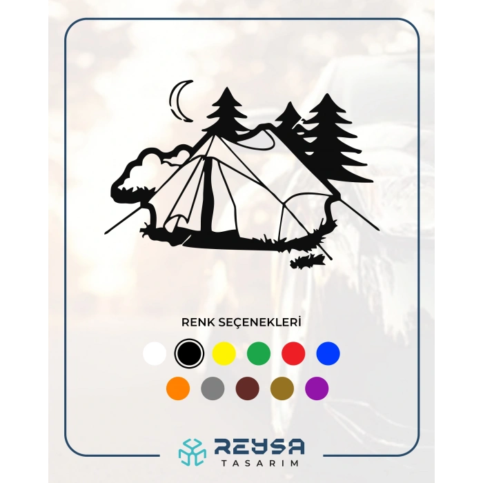 Kamp Araba Stickeri 17x17 Cm Siyah