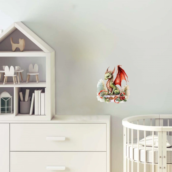 Kanatlı Noel Arkadaşı Duvar Stickerı