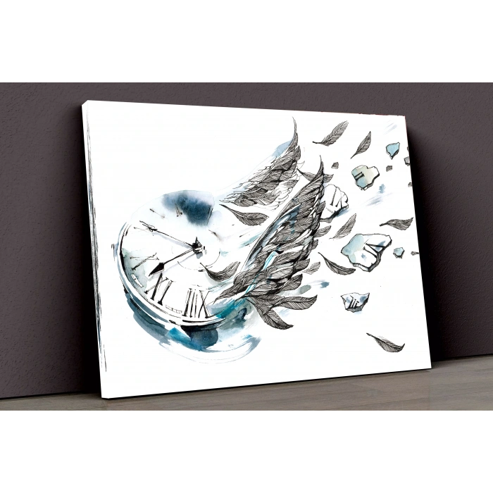 Kanatlı Saat Kanvas