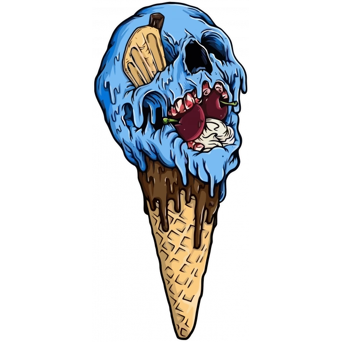 kurukafa dondurma sticker 10x10 cmRenkli Sticker