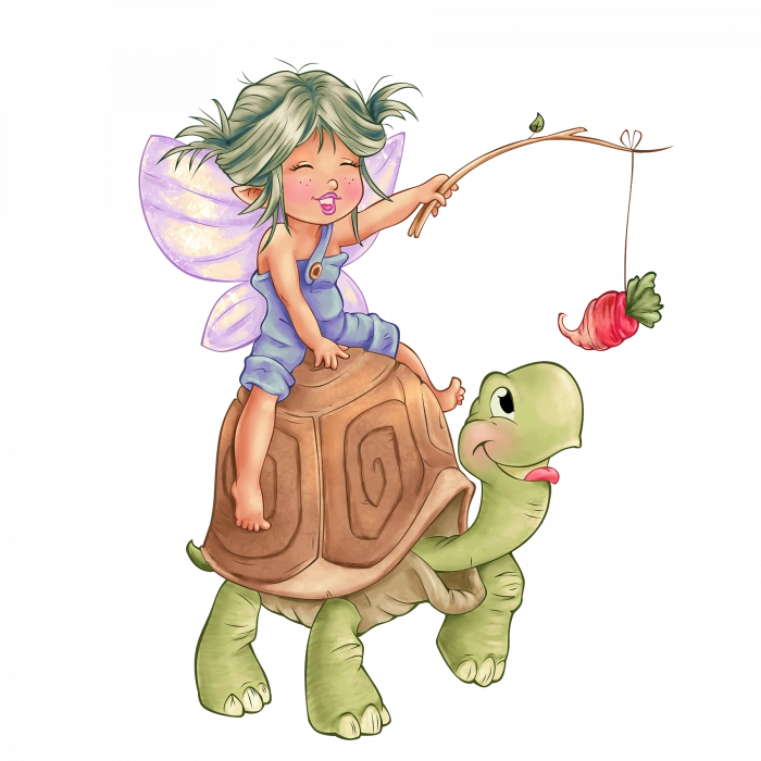 Kaplumbağa Üstündeki Peri Kız