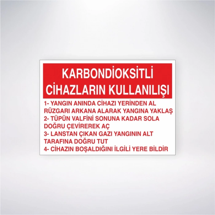 Karbondioksitli Cihazların Kullanılışı Sticker 20X28 Cm