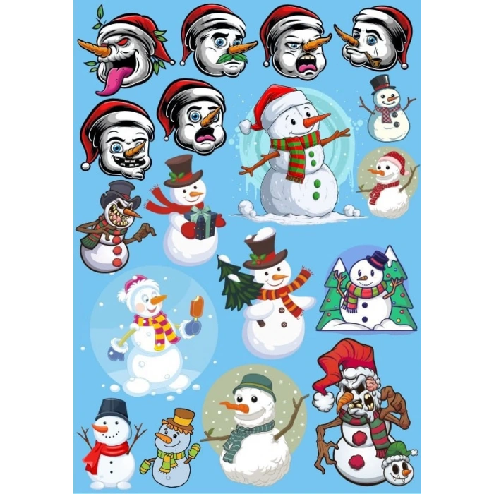 Kardan Adam Sticker Set 15 Parça Telefon, Tablet, Defter, Laptop Sticker